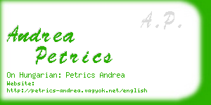 andrea petrics business card